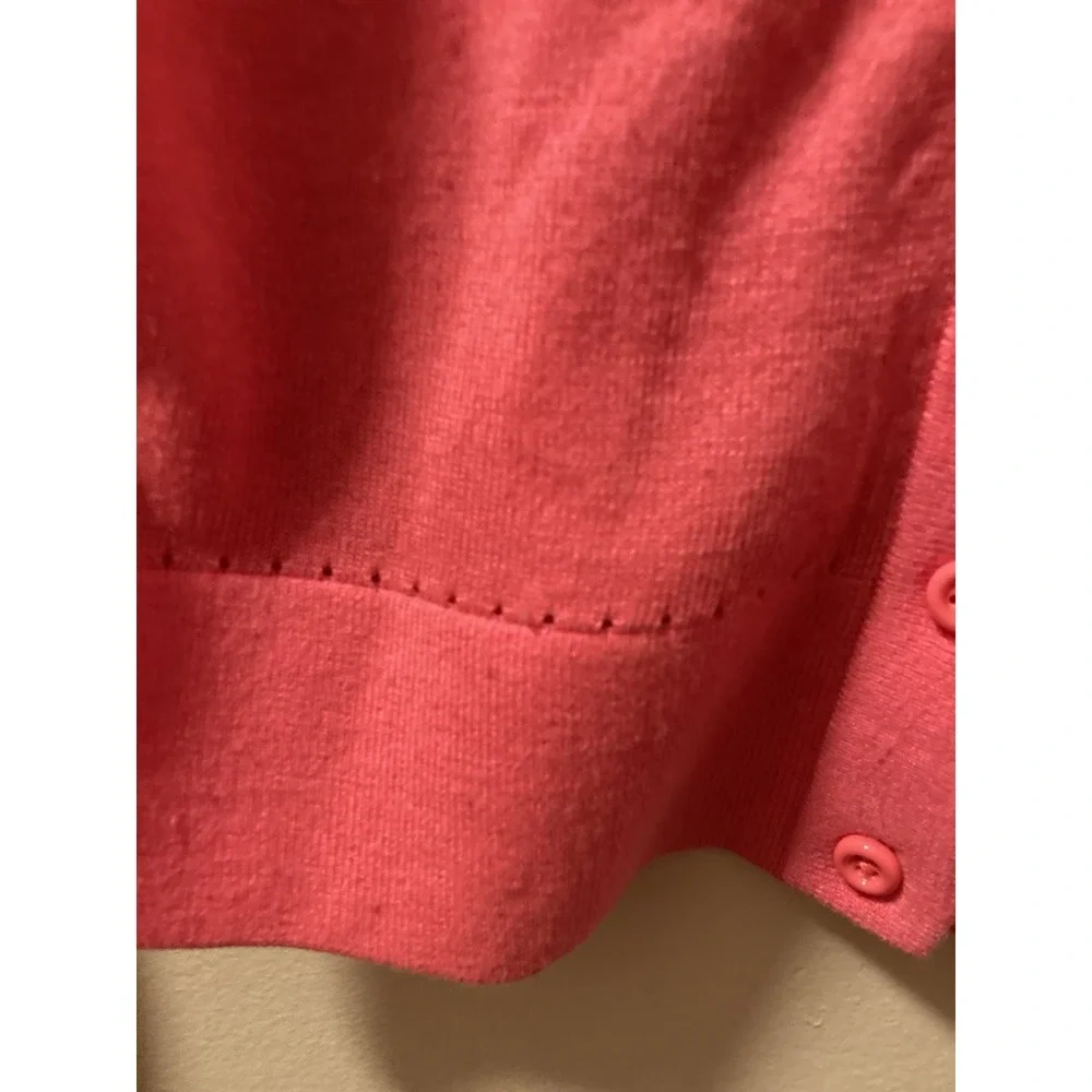 Kate Spade Cardigan Sweater Floral Cluster Havana Coral Beaded Silk Blend Sz M‎